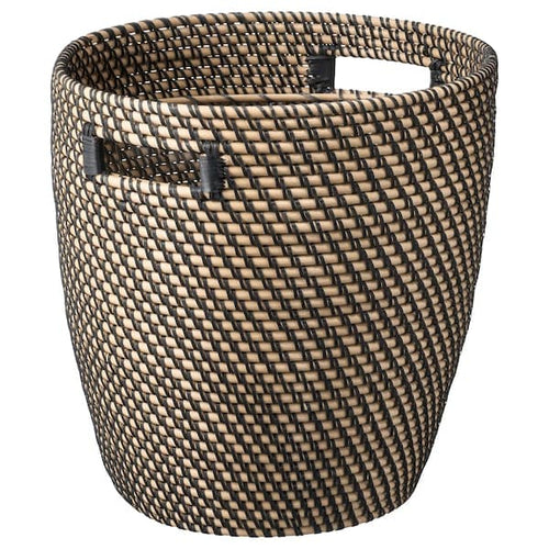 RÅGKORN - Plant pot, in/outdoor dark grey/beige, 32 cm