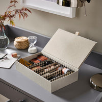 RÅGODLING - Box with compartments, natural colour/beige, 30x18x6 cm - best price from Maltashopper.com 60565821