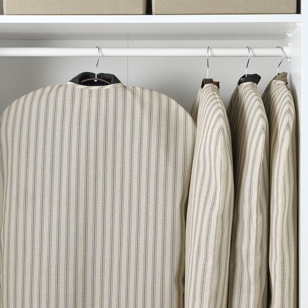 Ikea RÅGODLING - Clothes cover, textile striped/beige anthracite