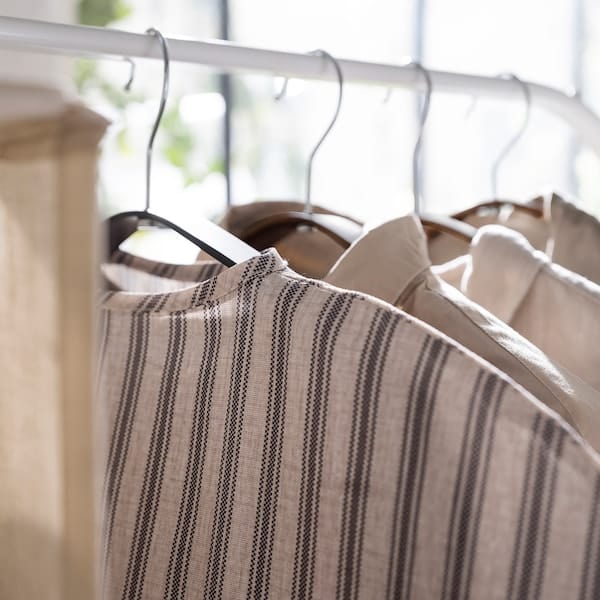 Ikea RÅGODLING - Clothes cover, textile striped/beige anthracite