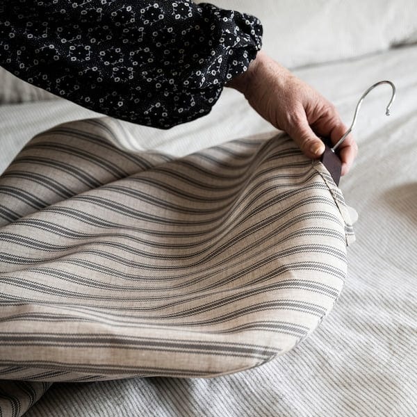 Ikea RÅGODLING - Clothes cover, textile striped/beige anthracite