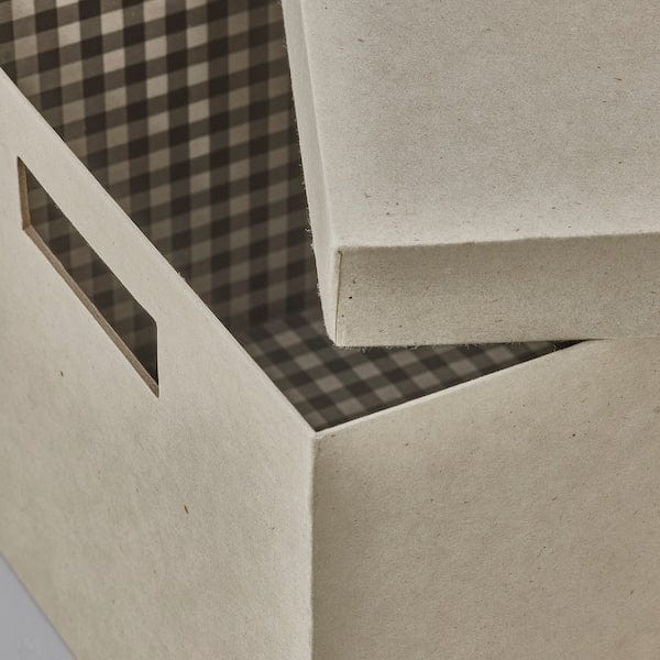 Ikea RÅGODLING - Storage box with lid, natural colour/beige, 25x35x20 cm