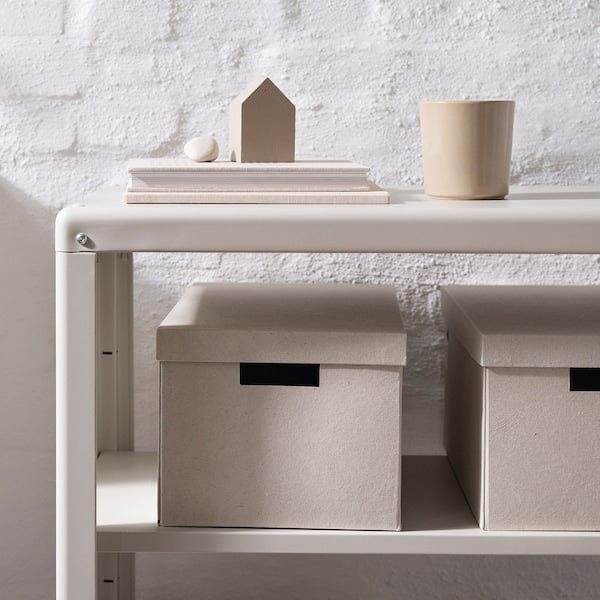 Ikea RÅGODLING - Storage box with lid, natural colour/beige, 25x35x20 cm