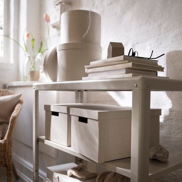 Ikea RÅGODLING - Storage box with lid, natural colour/beige, 25x35x20 cm