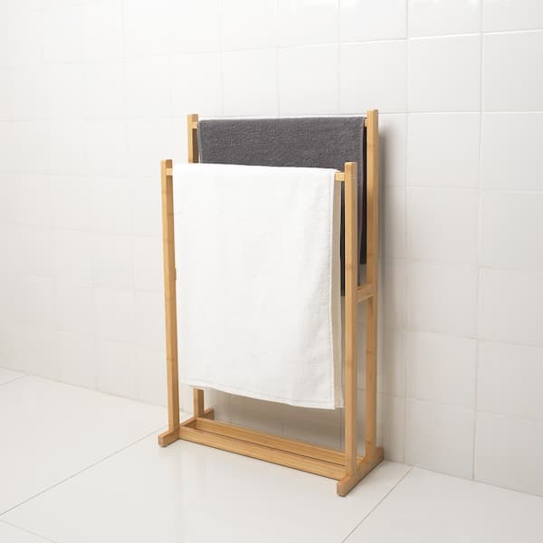 RÅGRUND Towel rack with 2 arms - bamboo , - best price from Maltashopper.com 50417614
