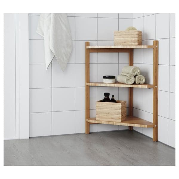 RÅGRUND - Wash-basin/corner shelf, bamboo, 34x60 cm - best price from Maltashopper.com 40253076