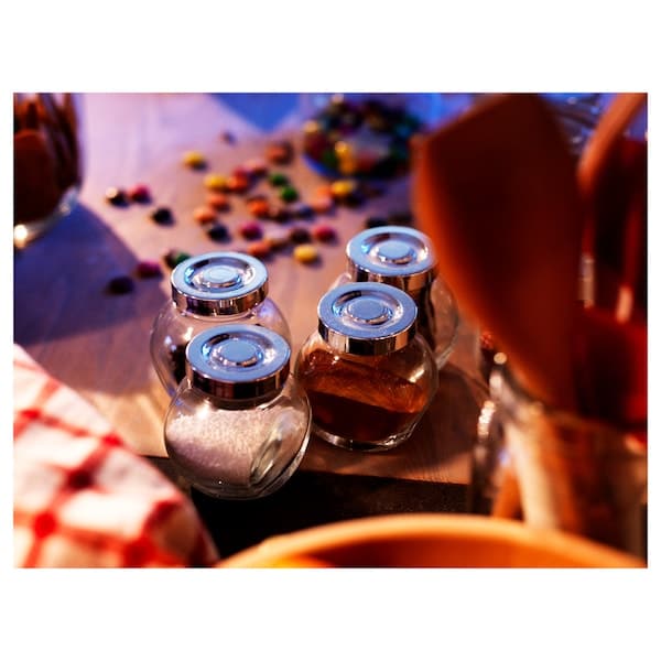 Ikea RAJTAN - Spice jar, glass/aluminium-colour, 15 cl