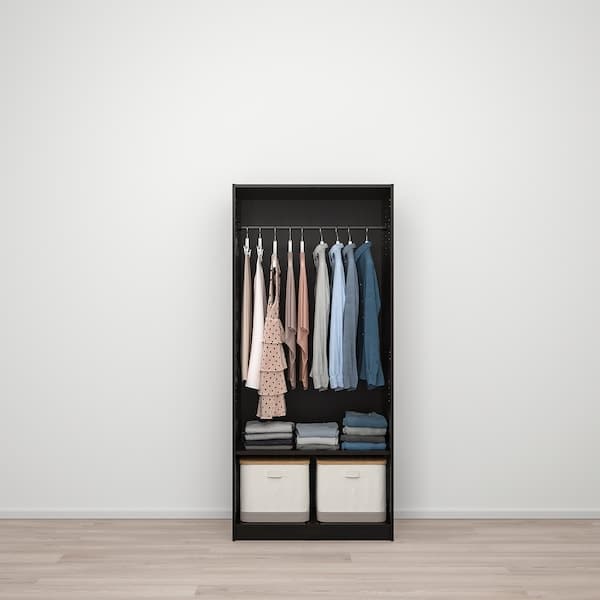 Ikea RAKKESTAD - Wardrobe with 2 doors, black-brown, 79x176 cm