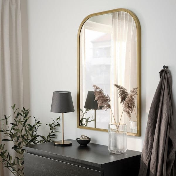 Ikea RÅMEBO - Mirror, gold-colour, 63x90 cm