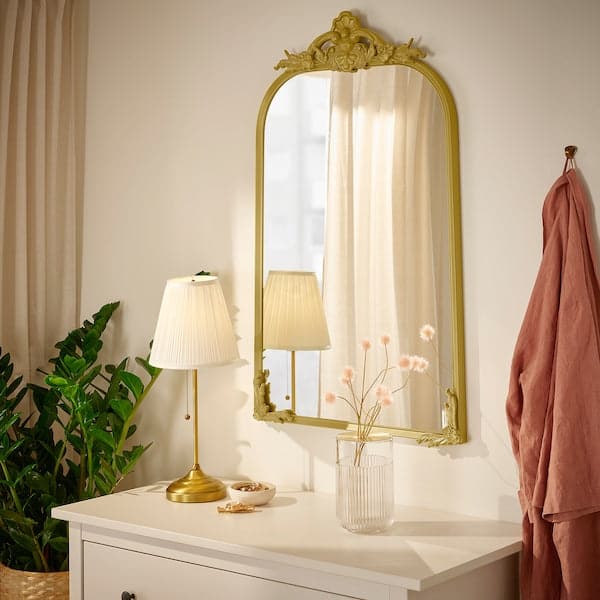 RÅMEBO - Mirror, gold-colour, 63x90 cm - best price from Maltashopper.com 50471267