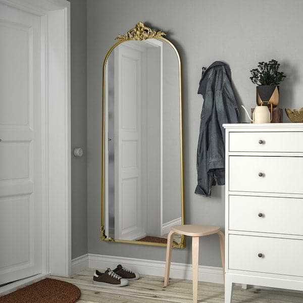 RÅMEBO - Mirror, gold-colour, 75x168 cm - best price from Maltashopper.com 20471264
