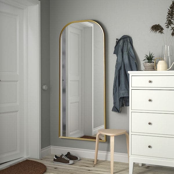 Ikea RÅMEBO - Mirror, gold-colour, 75x168 cm