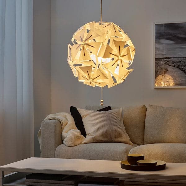 Ikea RAMSELE - Pendant lamp, geometric/white, 43 cm