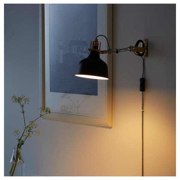 Ikea RANARP Wall/clamp fillet - black ,