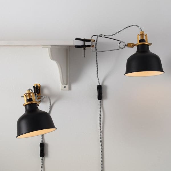 Ikea RANARP Wall/clamp fillet - black ,
