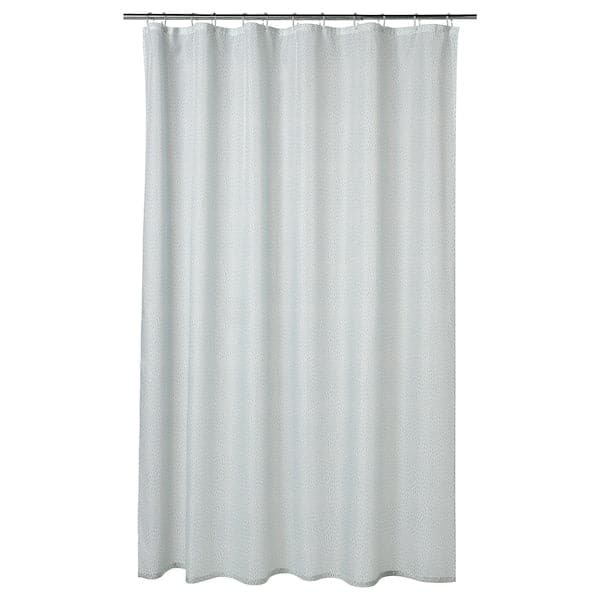 RÅNEÄLVEN Shower curtain - white/turquoise 180x200 cm , 180x200 cm