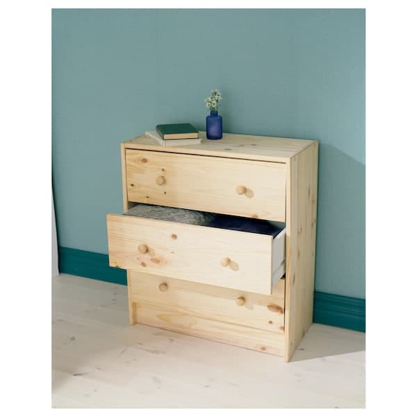 RAST Chest of drawers with 3 drawers - pine 62x70 cm , 62x70 cm - best price from Maltashopper.com 75305709