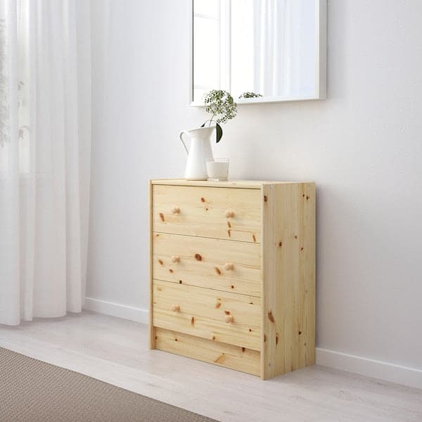 RAST Chest of drawers with 3 drawers - pine 62x70 cm , 62x70 cm - best price from Maltashopper.com 75305709
