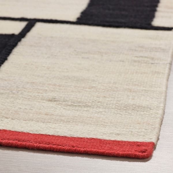 Ikea RASTPLATS - Rug, flatwoven, handmade beige/black, 170x240 cm