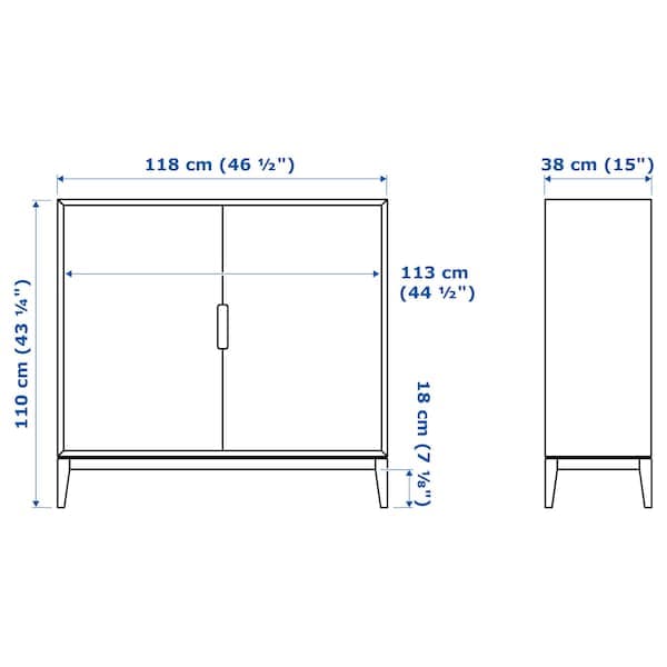 REGISSÖR - Cabinet, brown, 118x110 cm - best price from Maltashopper.com 60342072