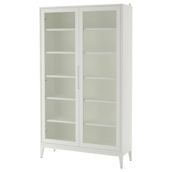 REGISSÖR - Glass-door cabinet, white, 118x203 cm