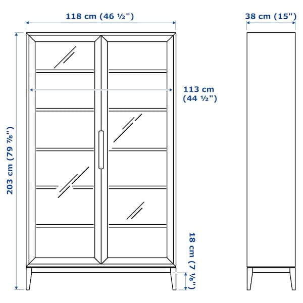 REGISSÖR - Glass-door cabinet, brown , 118x203 cm - Premium File Cabinets from Ikea - Just €713.99! Shop now at Maltashopper.com