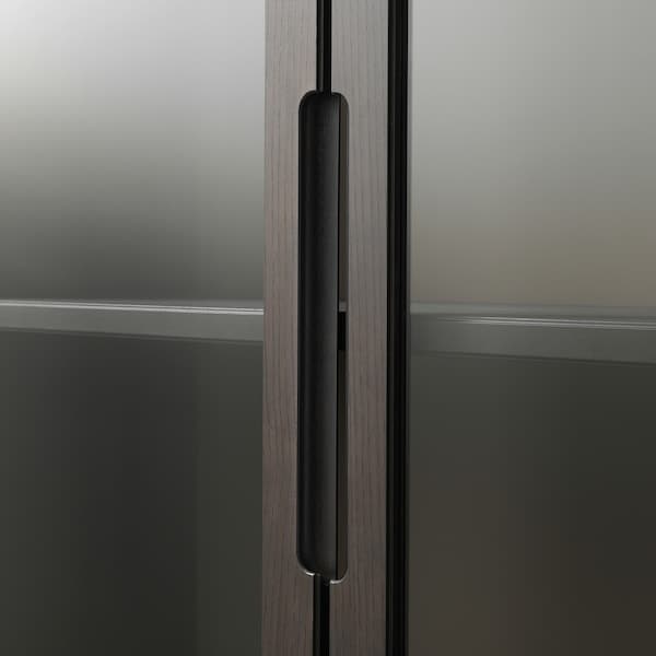REGISSÖR - Glass-door cabinet, brown, 118x203 cm - best price from Maltashopper.com 50342077