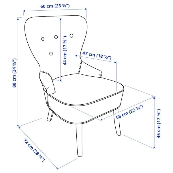 Ikea REMSTA - Armchair, Djuparp green-blue ,