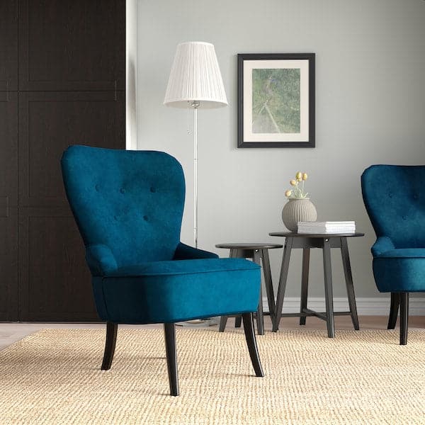 Ikea REMSTA - Armchair, Djuparp green-blue ,