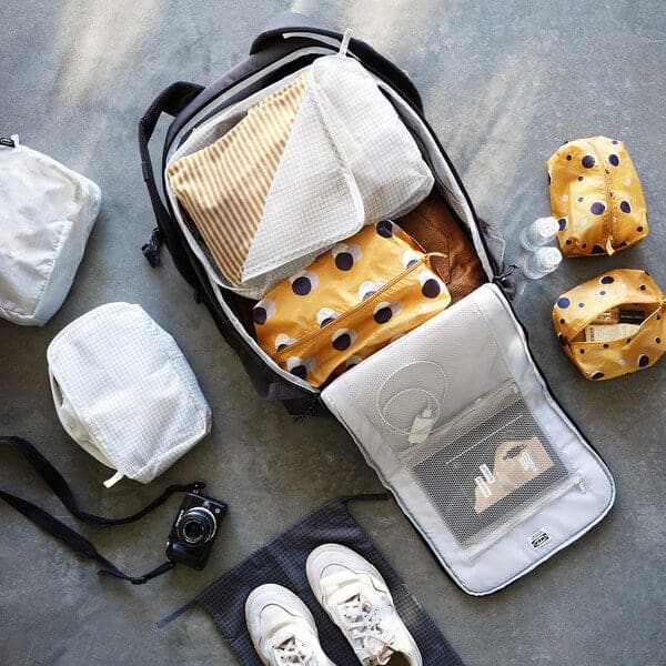 Ikea RENSARE - Bag, check pattern/black, 30x40 cm/8 l