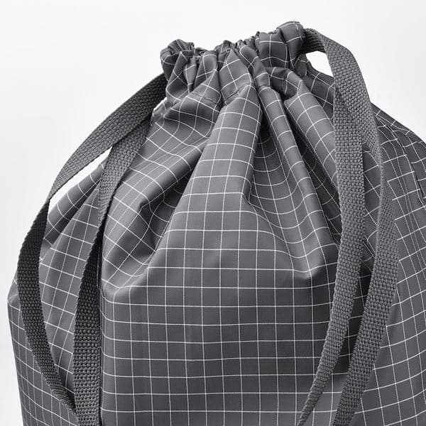 Ikea RENSARE - Bag, check pattern/black, 30x40 cm/8 l