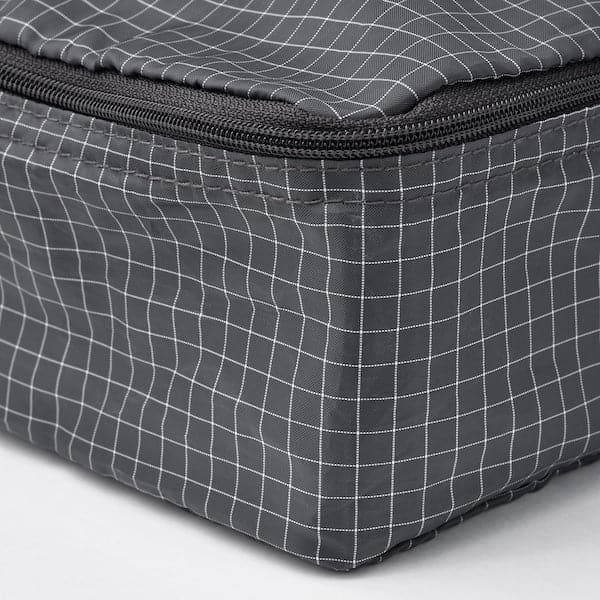 Ikea RENSARE - Clothes bag, set of 3, check pattern/grey black