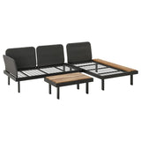 REVSKÄR 3-seat conversation set, anthracite outdoor, 211x65x130 cm