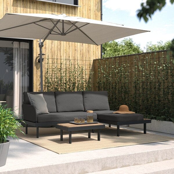 Ikea REVSKÄR - Furniture set, 3 places, outdoor anthracite/Frösön/Duvholmen dark grey