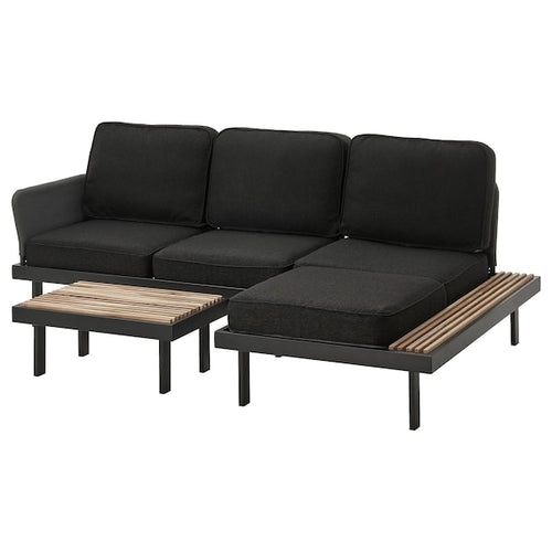 REVSKÄR - Furniture set, 3 places, outdoor anthracite/Järpön/Duvholmen anthracite