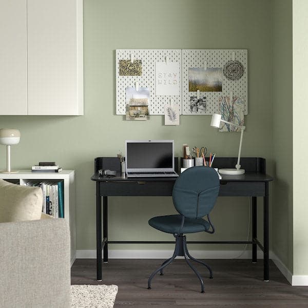 Ikea RIDSPÖ / BJÖRKBERGET - Desk and chair, anthracite/blue ,