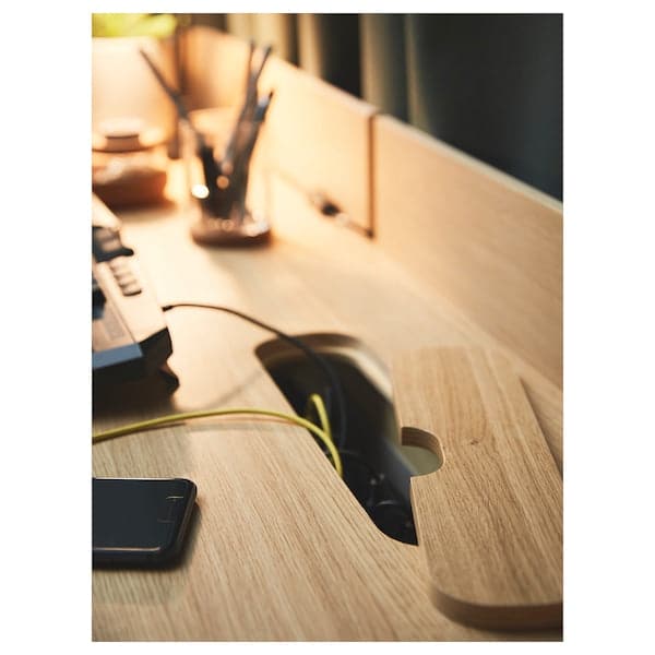 RIDSPÖ / BJÖRKBERGET - Desk and chair, beige oak , - best price from Maltashopper.com 19502817