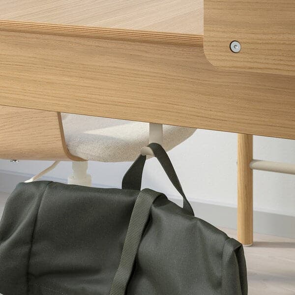 RIDSPÖ / FJÄLLBERGET - Desk and chair, beige oak , - best price from Maltashopper.com 59502783