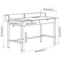 RIDSPÖ - Desk, anthracite, , 140x70 cm - best price from Maltashopper.com 20538580