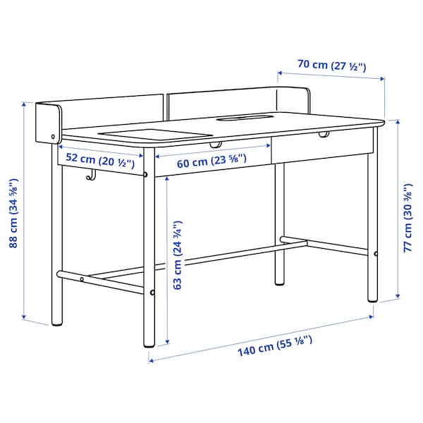 Ikea RIDSPÖ - Desk, anthracite, , 140x70 cm