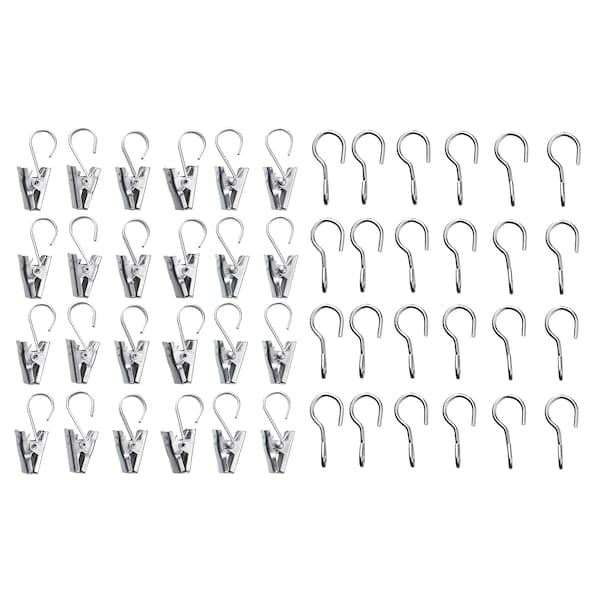 RIKTIG - Curtain hook with clip, 24 pack