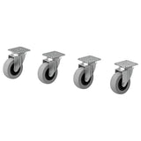 RILL castor, grey, 50 mm, 4 pack