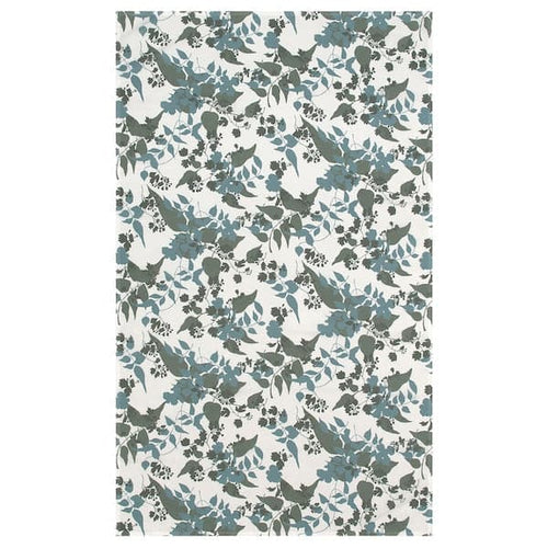 RINGBUK - Tablecloth, white green/blue/leaf, 145x240 cm