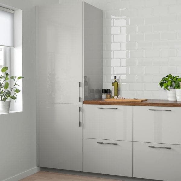 RINGHULT - Door, high-gloss light grey, 60x120 cm - best price from Maltashopper.com 00327140