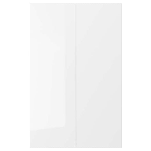 RINGHULT 2-p door f corner base cabinet set, high-gloss white, 25x80 cm