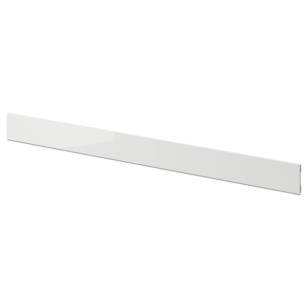 RINGHULT - Plinth, high-gloss light grey, 220x8 cm