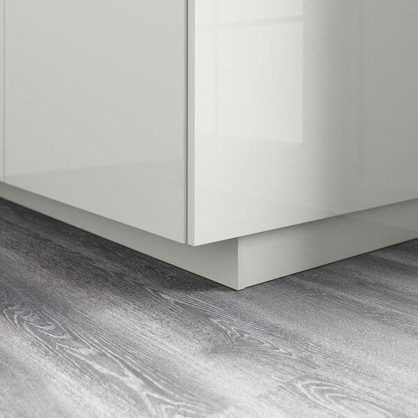 RINGHULT - Plinth, high-gloss light grey, 220x8 cm - best price from Maltashopper.com 60327156