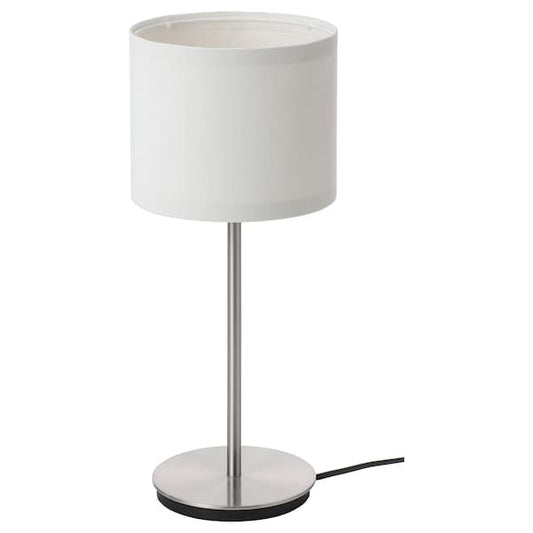 Ikea RINGSTA / SKAFTET Table lamp - white/nickel-plated 41 cm