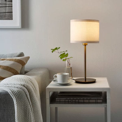 RINGSTA / SKAFTET Table lamp - white/brass 41 cm - best price from Maltashopper.com 49385685