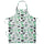 RINNIG apron, white/green/patterned, 85x69 cm